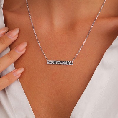 Personalised Fingerprint Bar Necklace