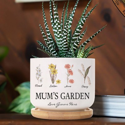 Personalised Grandma's Garden Mini Succulent Plant Pot Decor Gift Ideas For Mum Grandma Mother's Day Gift