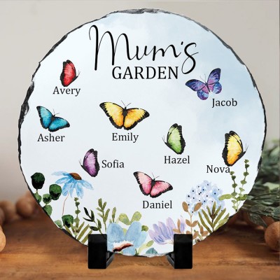 Custom Grandma's Garden Butterfly Plaque with Kids Names Love Gift Ideas for Grandma Mum Birthday Gifts for Her