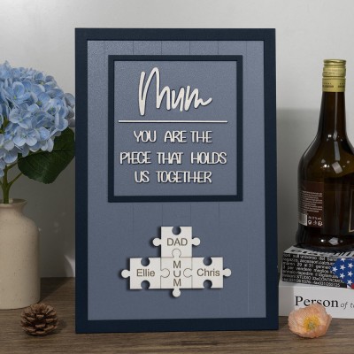 Personalised Mum You Are the Piece that Holds Us Together 1-15 Puzzle Pieces Name Sign Mother's Day Gift