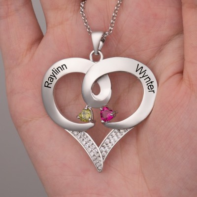 Personalised To My Soulmate Heart Shaped Name Necklace Gifts for Soulmate Anniversary Gifts Christmas Gifts for Her Valentine's Day Gifts