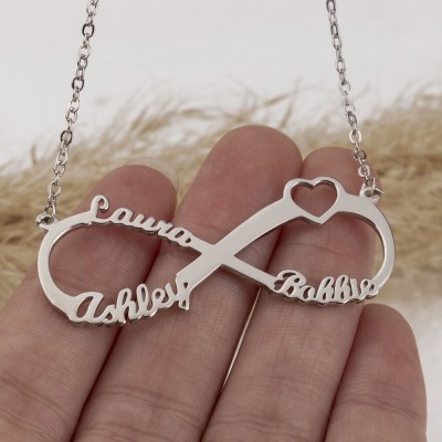 Personalised Infinity Name Necklace with 3 Names
