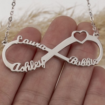 Personalised Infinity Name Necklace with 1-6 Names