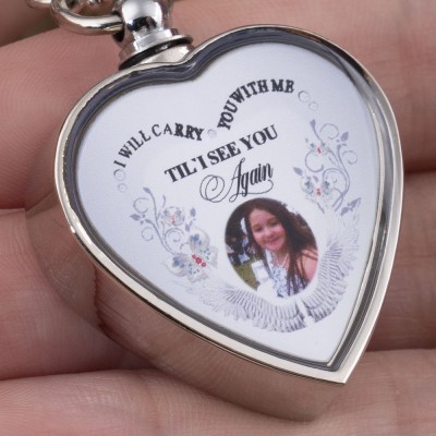 Personalised I Will Carry You with Me Memorial Necklace