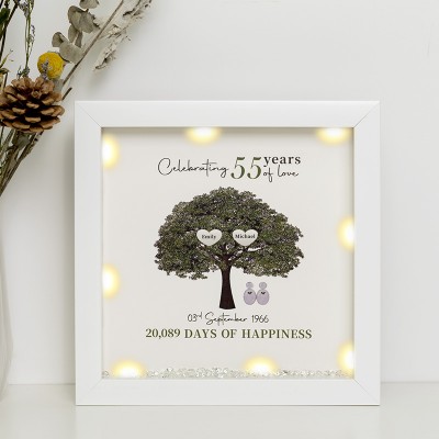 55th Wedding Anniversary Personalised Family Tree Framed Print