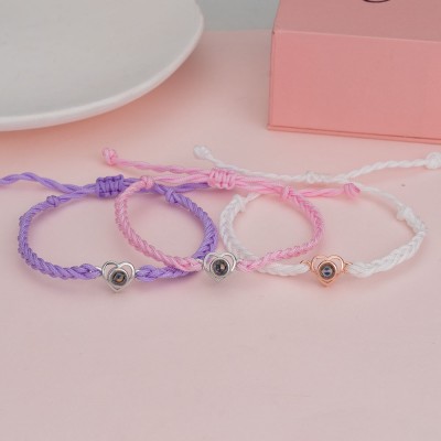 Personalised Heart Photo Projection Bracelet with Picture Inside Christmas Gift Ideas Pet Remembrance Jewelry 