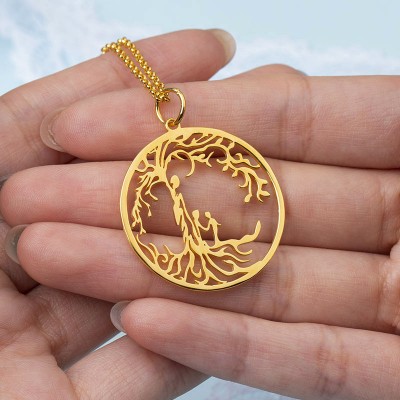 Personalised Mother and Children Tree of Life Necklace