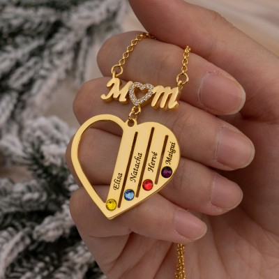 Personalised Name Mum Pendant Necklace Gift For Mum Grandma Wife