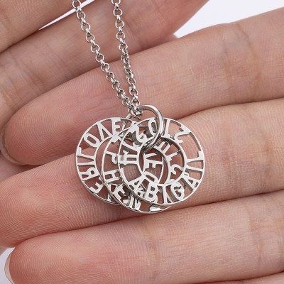 Personalised Engraved Necklace With 1-6 Circles 