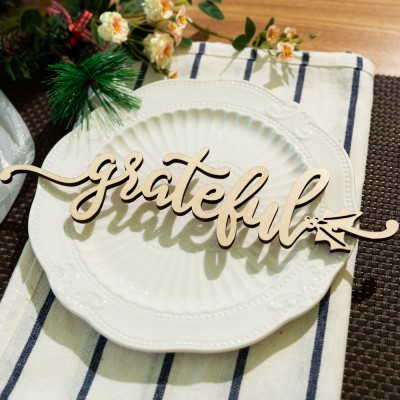 Fall Thanksgiving  Christmas Wooden Place Cards For Table Decor