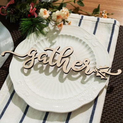 Fall Thanksgiving  Christmas Wooden Place Cards For Table Decor