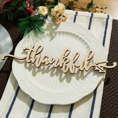 Fall Thanksgiving  Christmas Wooden Place Cards For Table Decor