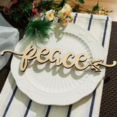 Fall Thanksgiving  Christmas Wooden Place Cards For Table Decor