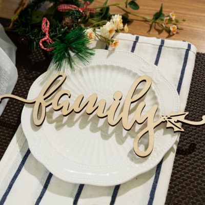 Fall Thanksgiving  Christmas Wooden Place Cards For Table Decor