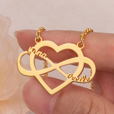 Personalised Infinity Heart Name Necklace Gifts for Her Birthday Gift Anniversary Gift Ideas for Wife