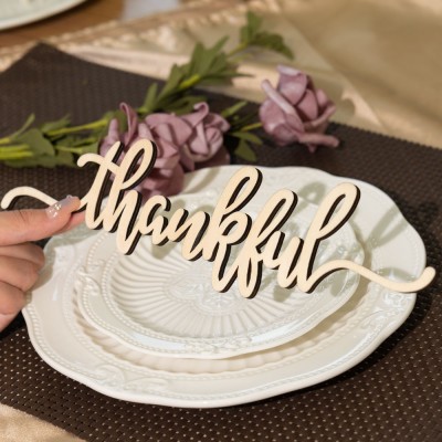 Fall Thanksgiving  Christmas Wooden Place Cards For Table Decor