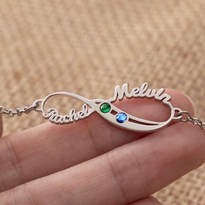 Personalised Back To School 2 Infinity Charm Bracelets For Student