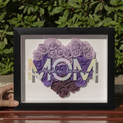 Personalised Mum Flower Shadow Box Gift for Mother's Day