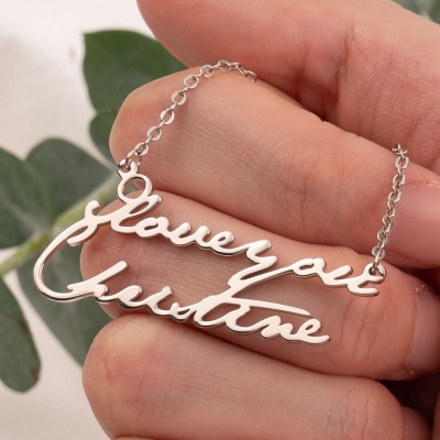 Personalised 2 Name Necklace Customised Name Necklace for Her for Couples