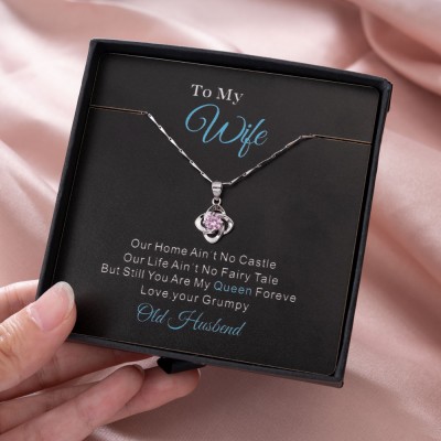 Personalised To My Wife Love Knot Necklace Birthday Anniversary Valentines Day Gifts For Her Wife