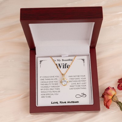 Adorlla To My Beautiful Wife Diamond Necklace Romantic Engagement Gift For Wife Unique Wedding Anniversary Gift For Her
