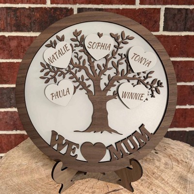 Custom Family Tree Sign with Kids Names Unique Gifts for Mum Grandma Family Keepsake Gifts Christmas Gifts