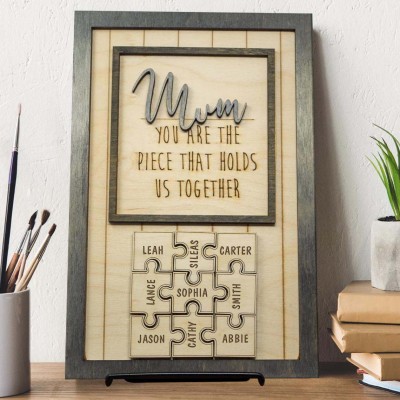 Mum You Are The Piece That Holds Us Together Personalised Mum Jigsaw Puzzle Pieces Custom Gift for Mum Grandma