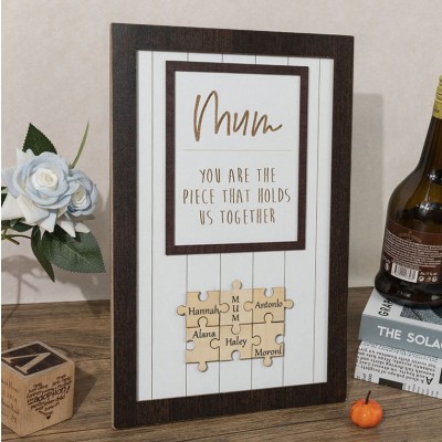 Personalised Decorative Mum Frame Jigsaw Puzzle Frame Sign Gift for Mum