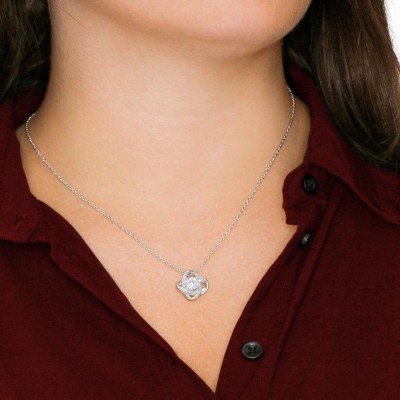 Silver Love knot necklace For Her