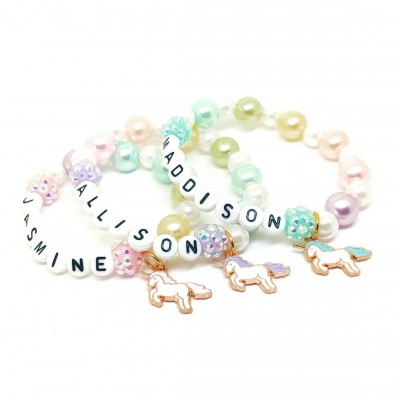 Personalised Unicorn Name Bracelet