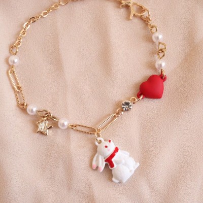 Easter Bunny Heart Adjustable Bracelet