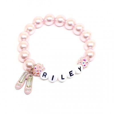 Pink Ballet Name Bracelet