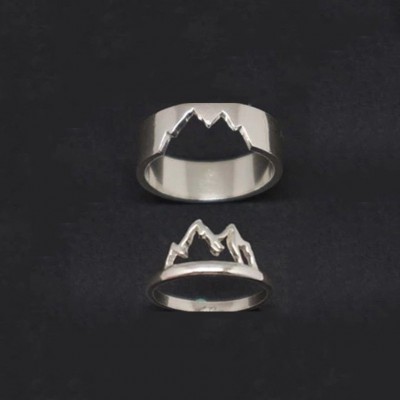 Mountain Ring Set for Couples