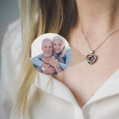 Personalised Heart Photo Projection Necklace