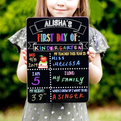 Personalised First Day of School Sign Reusable Chalkboard