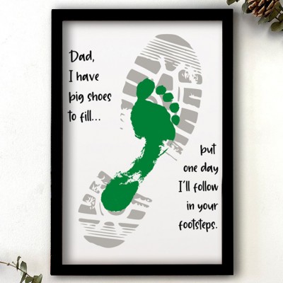 Personalised Following in Footsteps DIY Footprint Art Framed Father's Day Gift