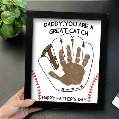 Personalised DIY Baseball Handprint Art Framed Father's Day Gift