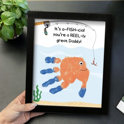 Personalised DIY Fish Handprint Art Framed Father's Day Gift