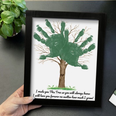 Personalised DIY Tree Handprint Art Framed Father's Day Gift