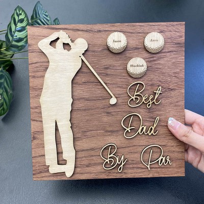 Handmade Father's Day Gift Personalised Golf Plaque With 1-10 Names Engraved