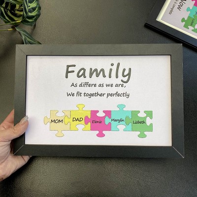 Personalised As Differe as We Are,We Fit Together Perfectly 1-10 Puzzle Pieces Name Sign 