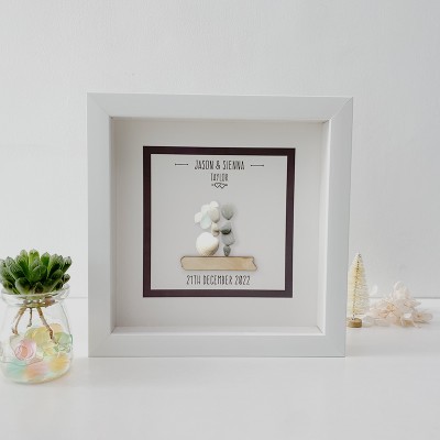 Personalised Wedding Pebble Art Picture Frame