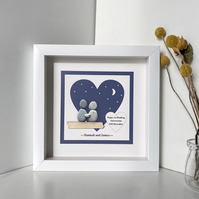 Personalised Wedding Anniversary Pebble Art Picture Frame