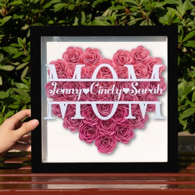 Mother's Day Flower Gift Personalised Mum Flower Shadow Box
