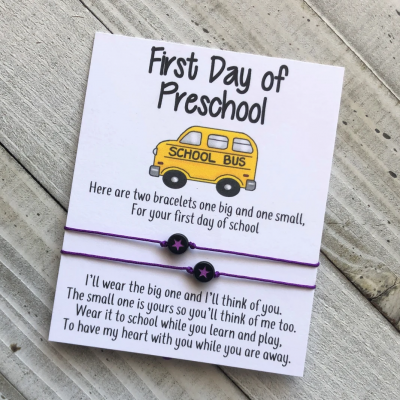 First Day of School Mummy and Me Back to School Comfort Wish Bracelets