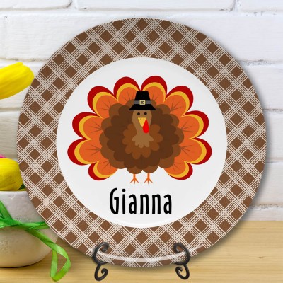 Personalised Blessed Family Thanksgiving Turkey Platter