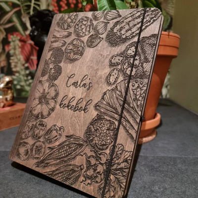 Personalised Wooden Recipe Book Custom Journal Cookbook Notebook Gifts for Mum Christmas Gift Ideas