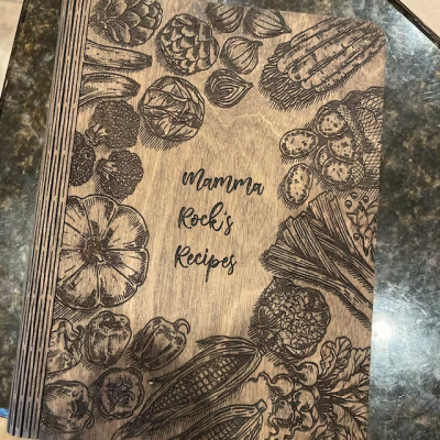 Personalised Family Wooden Recipe Book Gifts For Mum Grandma Wife Her