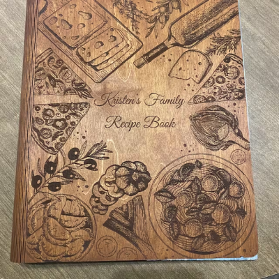 Personalised Family Wooden Recipe Book Custom Cookbook Great Gift Ideas for Mum Grandma Christmas Gifts