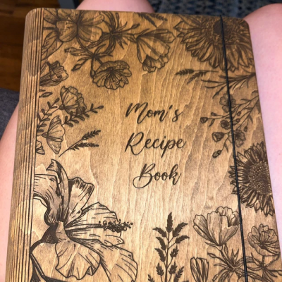 Personalised Grandma's Wooden Recipe Book Blank Custom Cookbook Binder Christmas Gifts for Mum Grandma